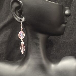 Elegant Pink Crystal Drop Earrings